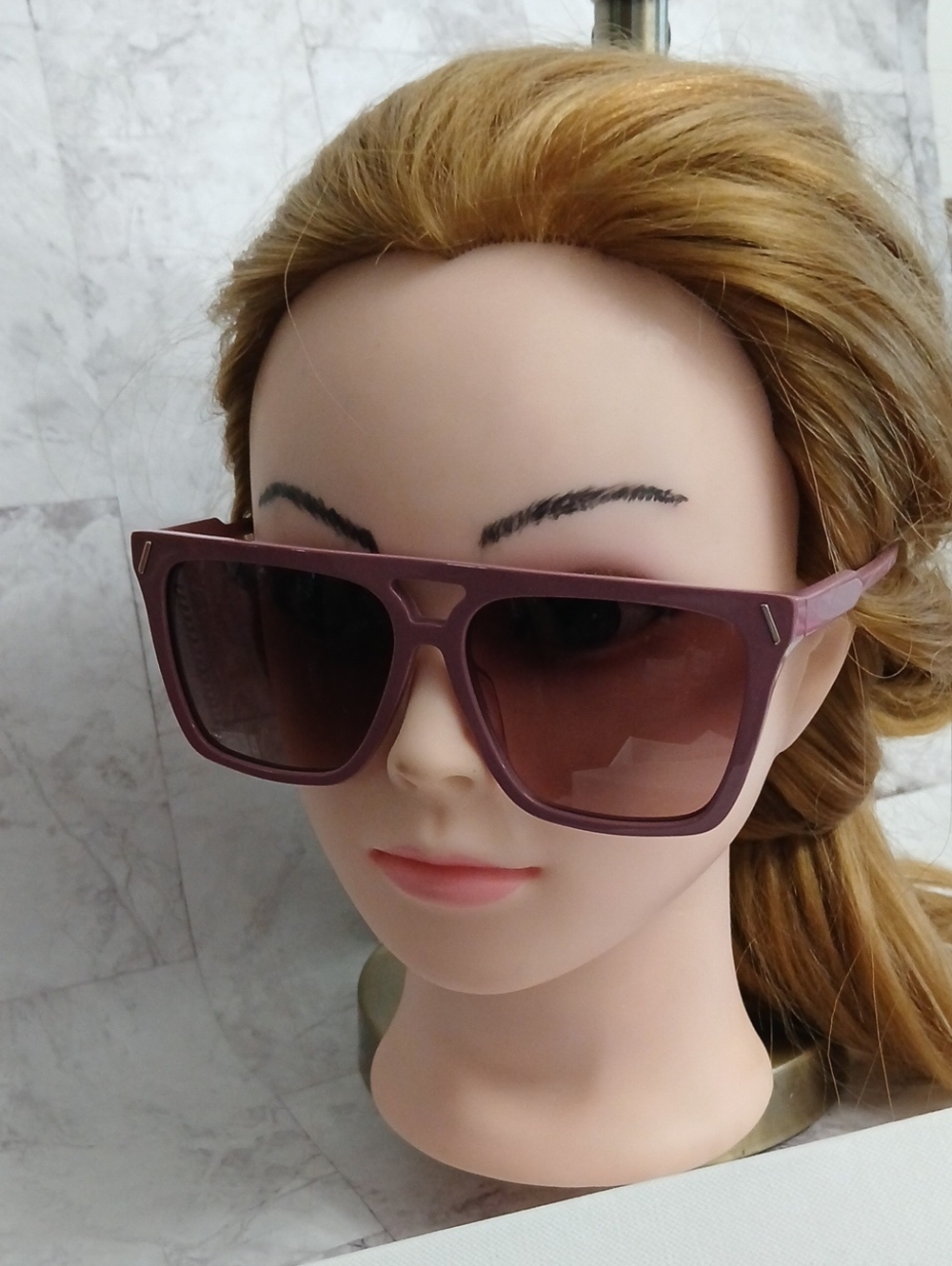 Victoria Beckham Dusty Mauve Square Sunglasses
